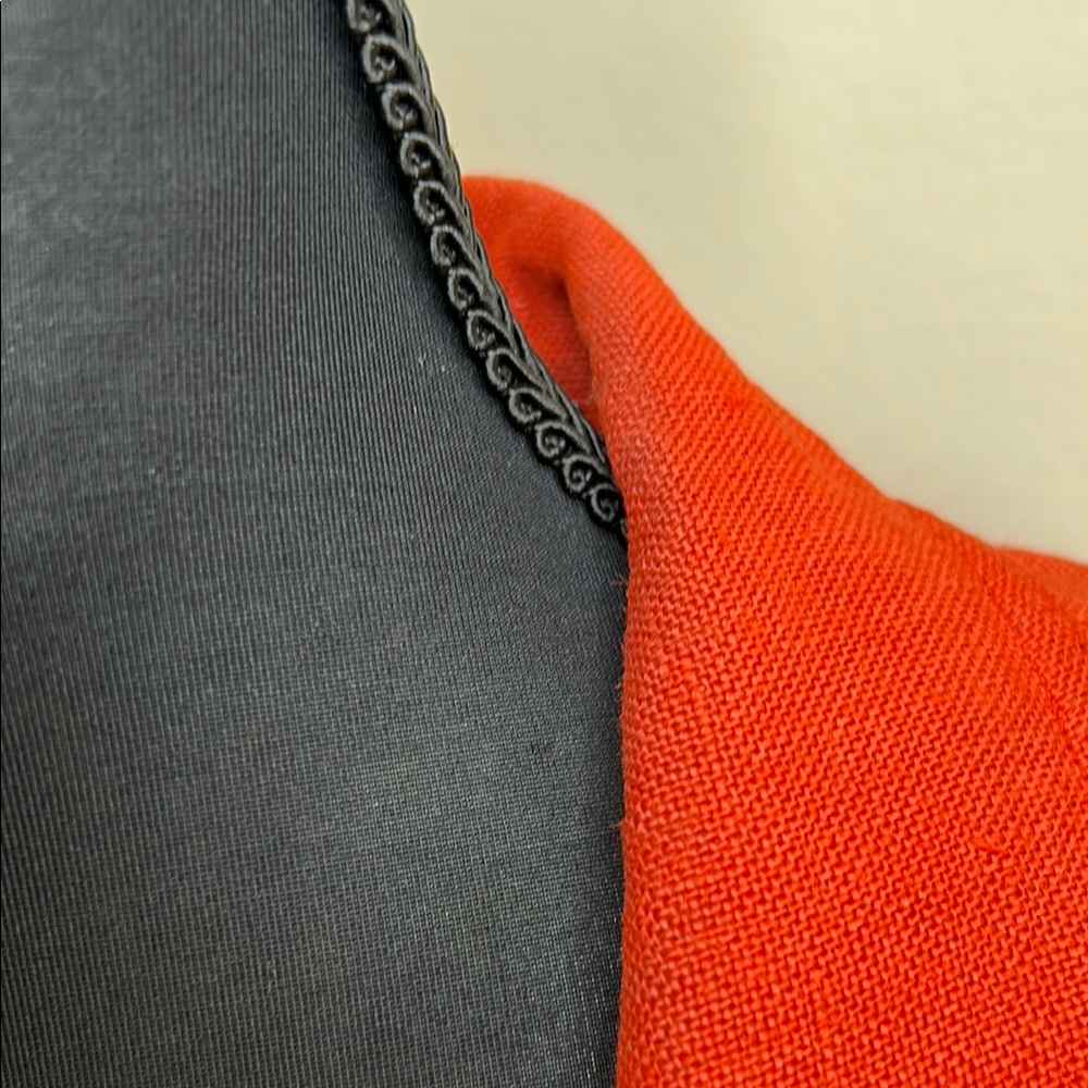 CHAUS LINEN Women's Orange button front Blazer - Picture 12 of 13